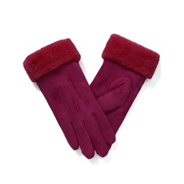 Vislivin Women Winter Warm Gloves Thermal Touchscreen Gloves Fleece Lined Windprooff Outdoor Suede Gloves Fuchsia-L
