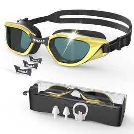 Whale Swim Goggles Adult Swim Goggles Anti Fog Swimming Goggles Wear Comfortable Polarizing Swim Goggles Adult/Unisex(Gold Plated)