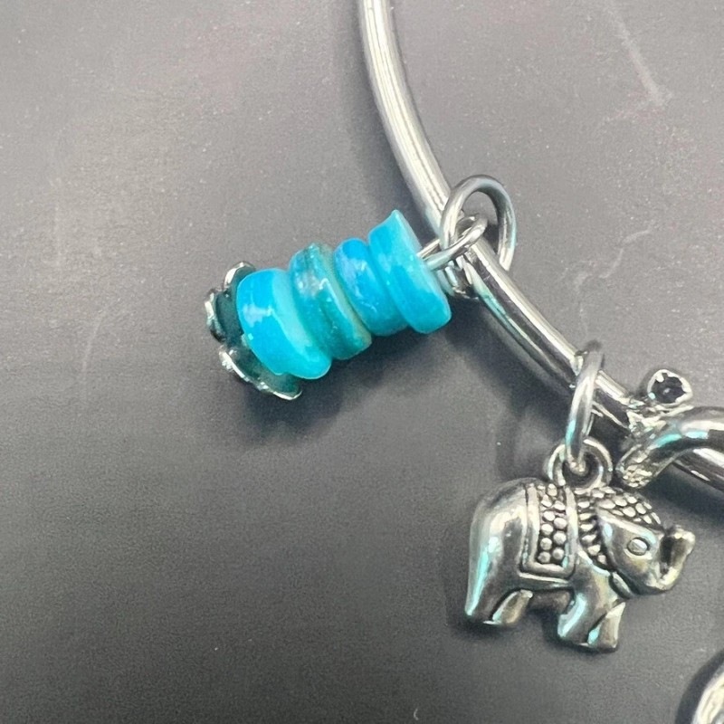 Alex and Ani Silver Bangle Bracelet Elephant Owl Chipmunk Charms