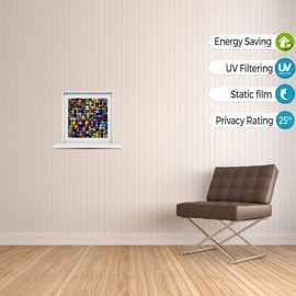 Windowpix 24 x 84 Symphony Stained Glass Pattern Window Film Static Cling Film UV Filtering Energy Saving