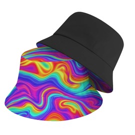 Fleeting Time Bucket Hat for Women Men Unisex Sun Cap Packable Outdoor Fisherman Hat Headwear,Reversible Double-Side-Wear
