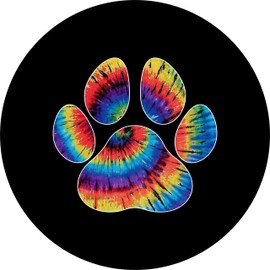 Tire Cover Central Pet Paws Tie Dye Spare tire Cover (Select tire Size/Back up Camera Option in MENU)