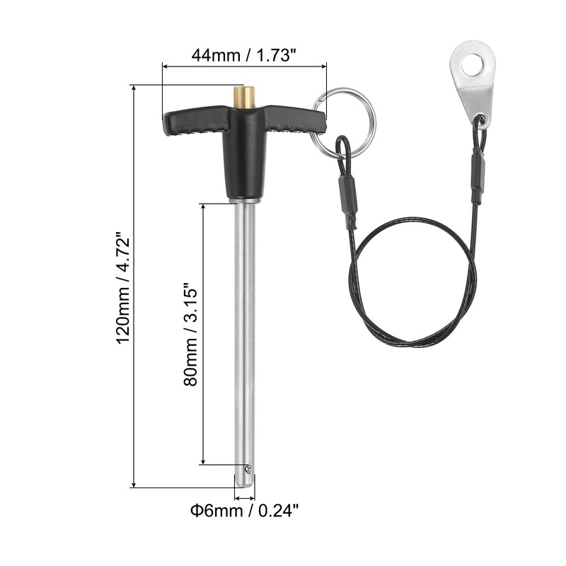 PATIKIL T Handle Lock Pins 1/4 x 3.15" (6 x