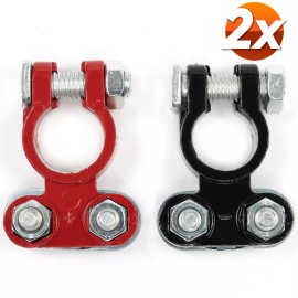 Xukey 1 Pair Car Battery Terminal Connector Clamp Clip Post 12V Negative Positive Tool