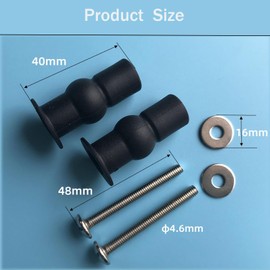 YQkangzhu 2Pcs Universal Toilet Seat Hinges Screws, Toilet Seat Top Fixing Expanding Rubber Nuts Screws, Toilet Seat Replacement Part Blind Hole Fitting, Toilet Seat Bolts Kit Compatible, Mount Device