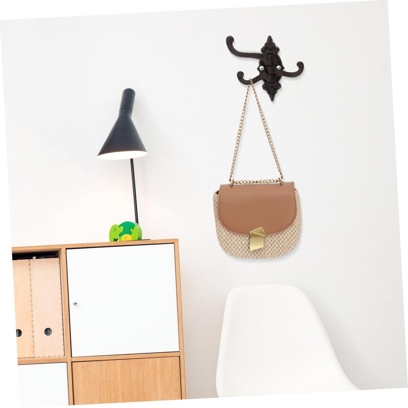 NOLITOY 2pcs Antique Iron Wall Mounted Hooks Swivel Arms Design