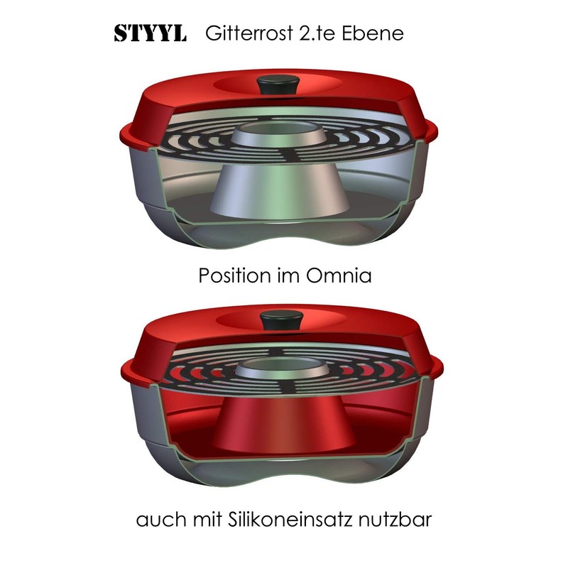 Grid grate suitable for Omnia® oven made of stainless steel,