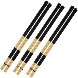YOUEON 3 Pair 16 Inch Bamboo Hot Rods Drumsticks, Constructed of 19 Bamboo Dowels, Rods Drum Brushes, 5A Drum Sticks for Jazz, Rock Band, Folk