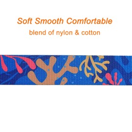 Farcaya Ukulele Strap Hawaiian Style Soprano Concert Tenor Baritone Uke Music Instrument Accessories Neck Tie Lock Button (Blue Coral)