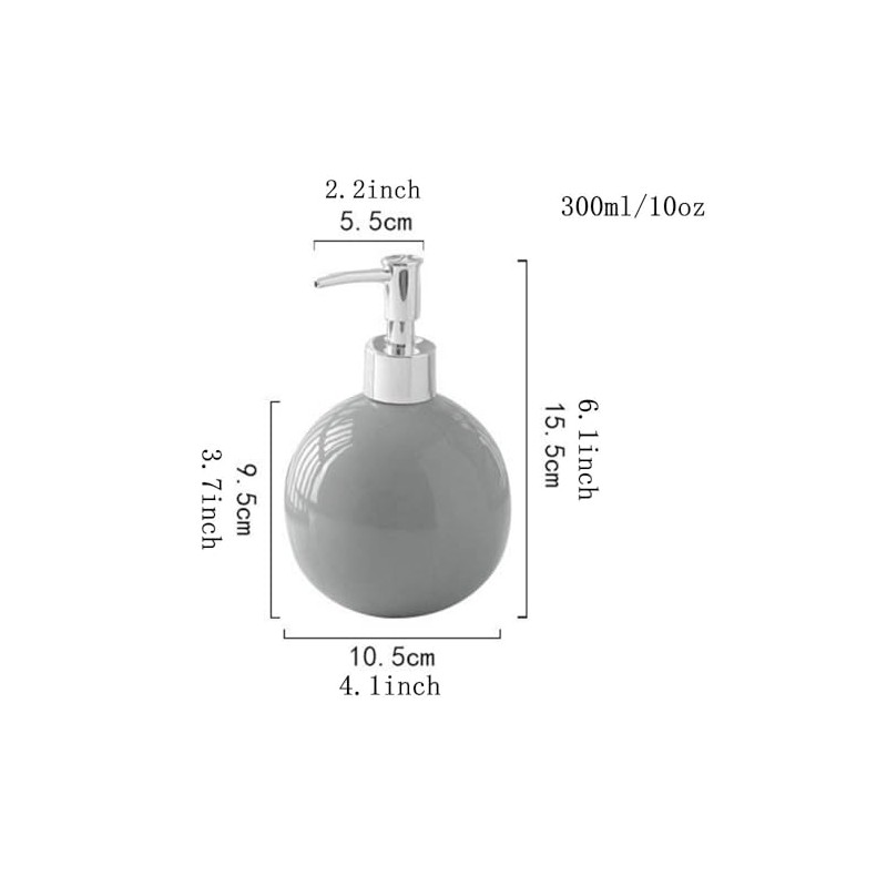 Ceramic Soap Dispenser for Bathroom Kitchen Shower Round Ball Shaped
