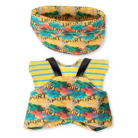 6.7in/17cm Doll Clothes Set, 3 PCS Fashion Outfit Includes Hat, T-Shirt, Bib Pants, Cute Collectible Doll Accessories for Doll Lovers (Style E)