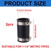 2pcs Flexible PVC Coupling for 1-1/4" Nominal Pipe, 1.61" ID