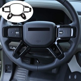 CHEYA for Land Rover Defender 110 2020 Accessories ABS Interior Steering Wheel Decoration Cover Trim Car Accessories (Black)