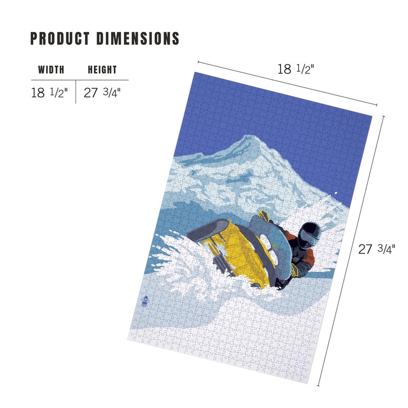 Lantern Press 1000 Piece Jigsaw Puzzle, Snowmobile