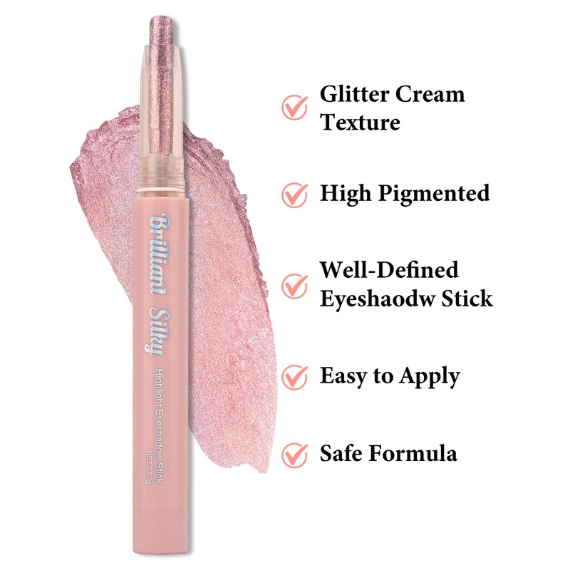 Erinde Glitter Eyeshadow Stick, Long-Lasting Eyeshadow Pen, Creamy Texture, High
