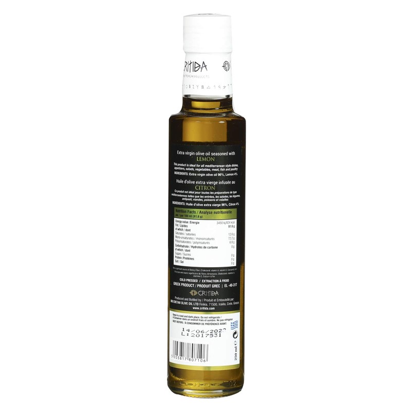 Lemon Infused Olive oil 250ml by Critida