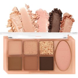 Erinde 7 Colors Eyeshadow Palette, Matte Shimmer Glitter Finishes Eye Shadow, Ultra-Blendable, Highly Pigmented Power Formula Makeup, Natural Nude Eyeshadow Palette for Wowen, 01#