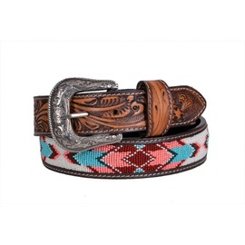 Affilare Western Genuine Leather Beaded Belt For Men and Women 30HQ109-40