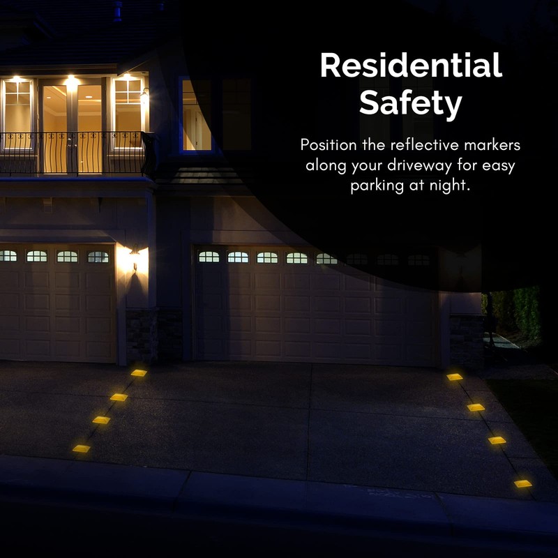 20 Pack Commercial Reflective Road Pavement and Driveway Marker (Yellow)