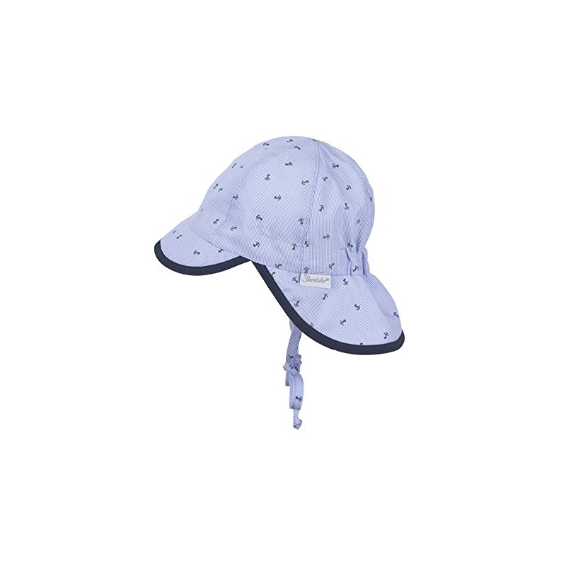 Sterntaler Boy's Peaked Hat with Ties, Neck Protection and Anchor