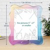 NiHome Acrylic Magnetic Picture Frame for 5x7 Photos, Wavy Edge
