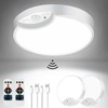 2-Pack Rechargeable Battery Operated Motion Sensor Ceiling Lights with Remotes,