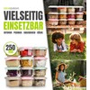 idea-station Storage Containers, 250 ml, Anthracite with Lid Stackable Food