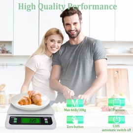 Digital Kitchen Scales 30 kg Kitchen Digital Scales with LCD Display Scales Kitchen Scales with 6 Types Units g, oz, lb, kg, tl, ct Food Scales for Baking Fruit Weighing Fruit Scales