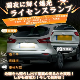 GemPro Nissan LED License Plate Light for X-Trail T32, Rogue T32, Skyline Crossover J50, Murano Z51, Z50, Lafesta B30, Cima F50, Infiniti J50, S51, F50, Pathfinder, Altima, Maxima NV1500, NV2500,