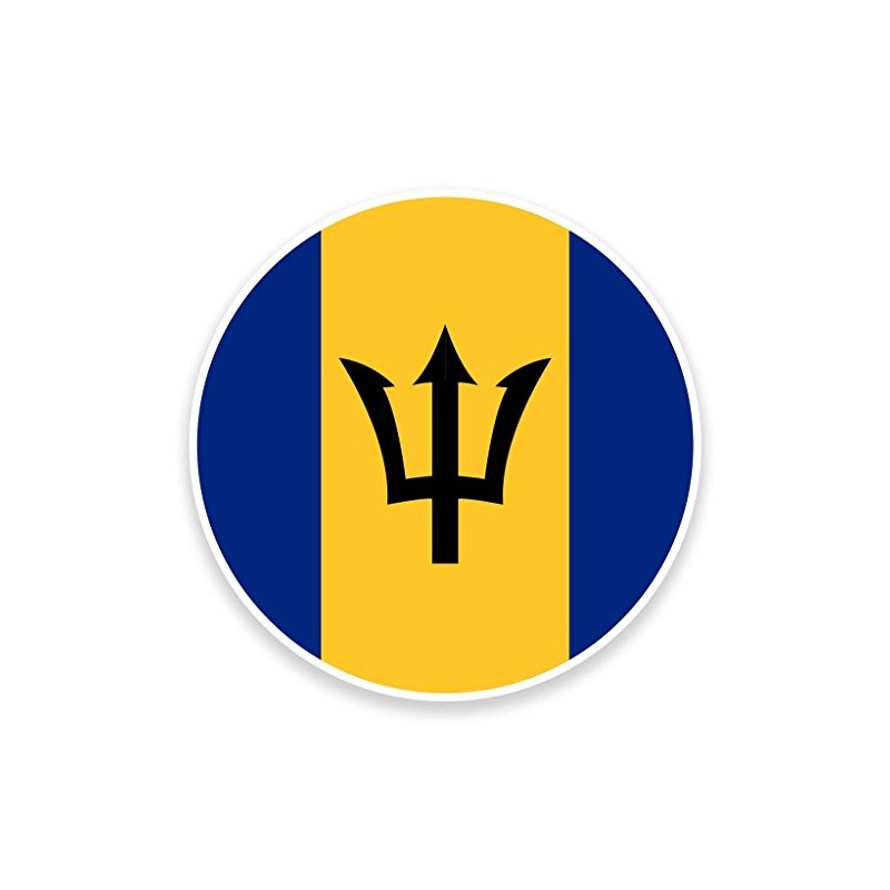 2 x 10cm/100mm Barbados Flag Window Cling Sticker Car Van