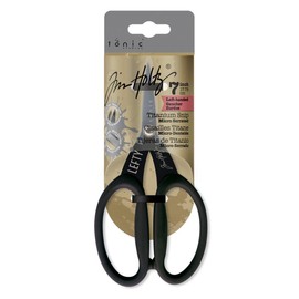 Tonic Studios Tim Holtz Left Handed Scissors Bundles, 5" Mini Scissors and 7" Scissors, UP6, Durable Titanium Blades, Comfortable Handles, Micro Serrated Edge, Rust and Corrosion Resistant