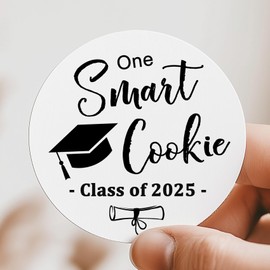120x One Smart Cookie Favors Stickers Graduation Party Favor Stickers Cookies Class of 2025 Graduation Labels Graduation Favor Stickers Candy Label (One Smart Cookie-2025)