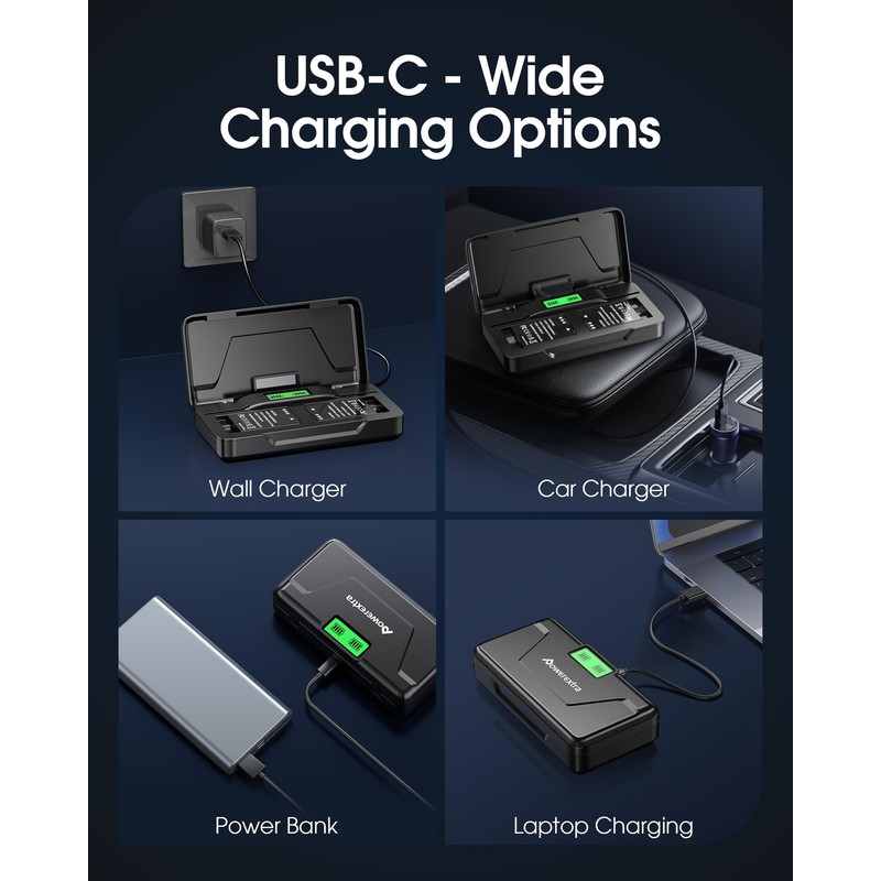 EN-EL12 Battery 2 Pack and USB-C Dual Charger for Nikon