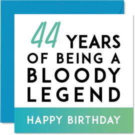 Funny 44th Birthday Card for Men Women - Being A Legend - Forty-Four Forty-Fourth Happy Birthday Card for Him Her Mom Dad Papa Brother Sister Friend, 5.7 x 5.7 Inch Joke Gifts Humor Greeting Cards