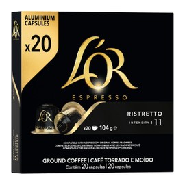 L'OR Espresso Ristretto Coffee Pods x20 Intensity 11 (Pack of 10, Total 200 Capsules)