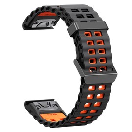 Quickfit 22mm Watch Bands for Garmin Fenix 8 47mm/7/6/5, Sports Ocean Silicone Bands Compatible with Garmin Fenix 8 Pro 47mm/7 Pro/6 Pro/5 Plus/Forerunner 935/945/955/965/Approach S60/S62/Epix 2