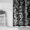 MAYTEX Sylvia Printed Faux Silk Fabric Shower Curtain, Black and