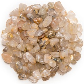 Hypnotic Gems Materials: 5 lbs Tumbled "AA" Grade Rutilated Quartz - XX Small - 0.25" to 0.75" Average - Bulk Natural Polished Gemstone Supplies for Wicca, Reiki, and Energy Crystal Healing