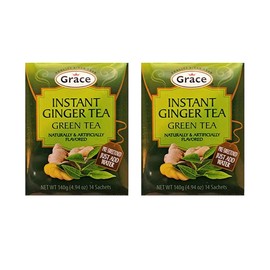 Grace Instant Ginger Pre-Sweetened Green Tea (2 Pack, Total of 280g)
