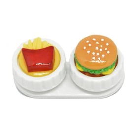 invotis Fast Food Contact Lens Case, brown, yellow