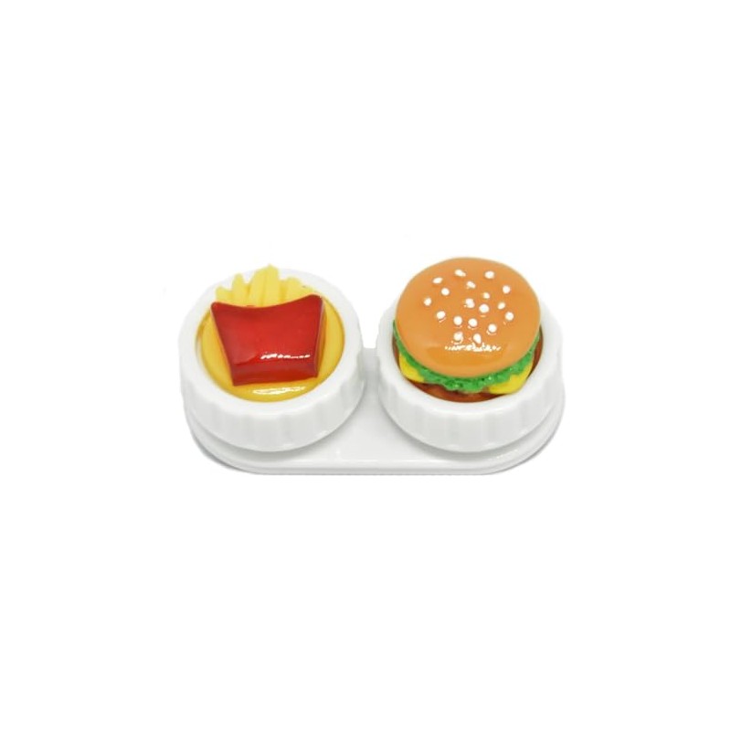 invotis Fast Food Contact Lens Case, brown, yellow