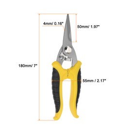 HARFINGTON Industrial Scissors 7 Inch Stainless Steel Shears Blades with Black Yellow Handle for Cutting Thin Metal Copper Sheets