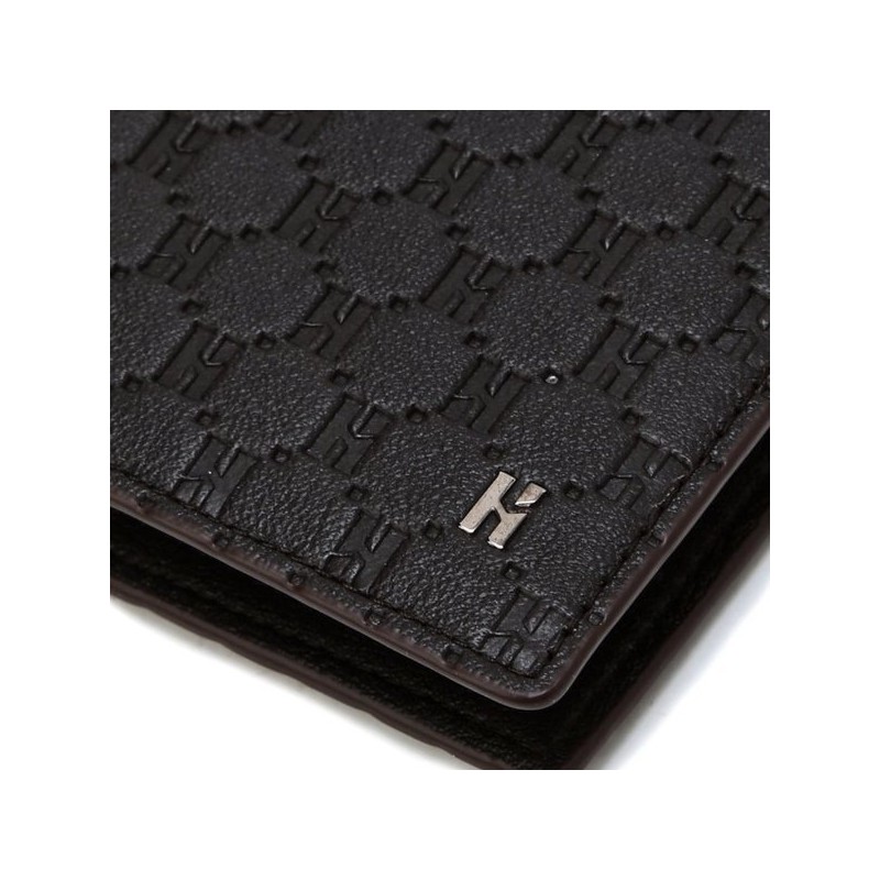 Hazzys (대구신세계)블랙 로고패턴 소가죽 중지갑 HJWA4F836BK (Daegu Shinsegae) Black Logo