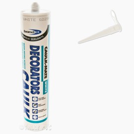 1 x Bond-It White Caulk Mate EU3 Cartridge 310ml - Decorators Caulk 60 minute formula BDOHC300