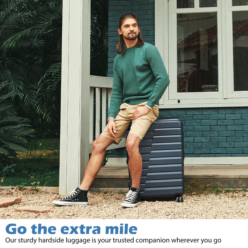 Coolife Luggage Expandable Suitcase set PC ABS TSA Lock Spinner