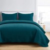 Chezmoi Collection Kingston King Size Bedspread Set, 3-Piece Teal Oversized