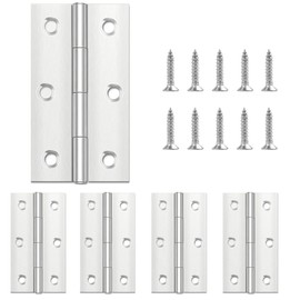 Pack of 4 Hinges Foldable 68 mm × 38 mm, Stainless Steel Hinge, Piano Band Hinge, Uonekamo Hinges Small, Hinges Heavy Duty, Used for Cabinet and Furniture Hinges with 48 Screws (4)