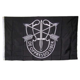 3x5 U.S. Army Special Forces De Oppresso Liber Black 150D Poly Flag 3'x5'