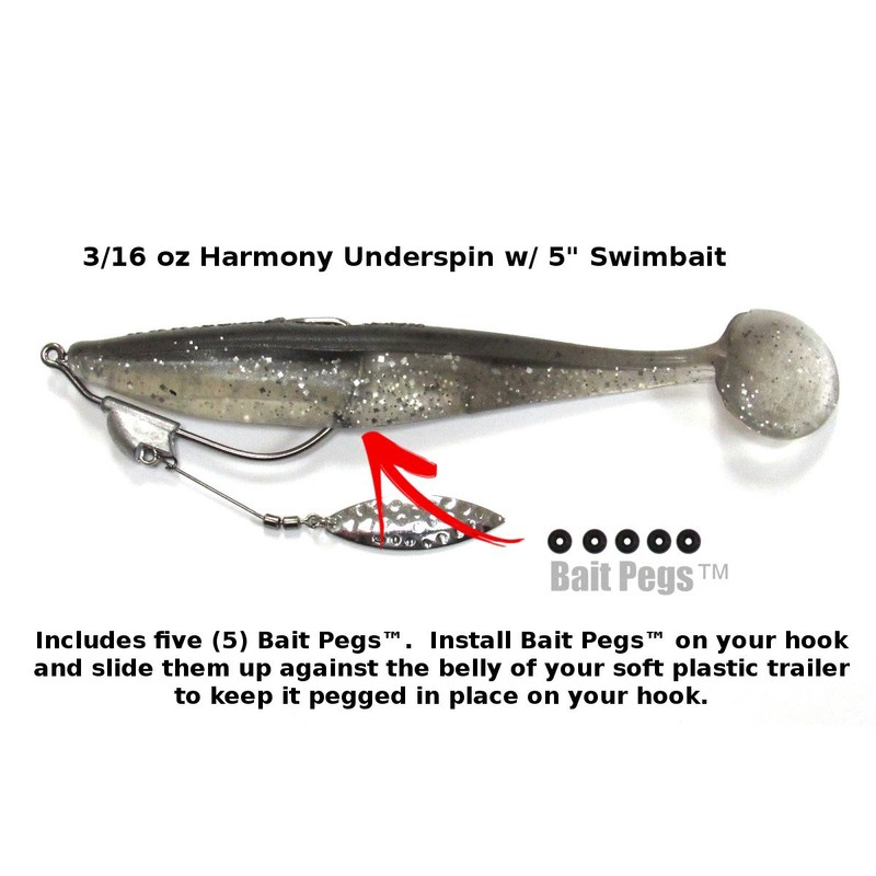 Harmony Fishing - Razor Series Underspin Swimbait Hooks (4 Pack
