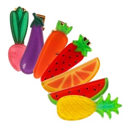 Healvian Cute Fruit Shape Hair Clips for Women Vegetable Fruit Hair Accessories Sturdy Lightweight Clamps for Everyday Use Styling for Parties Casual Looks